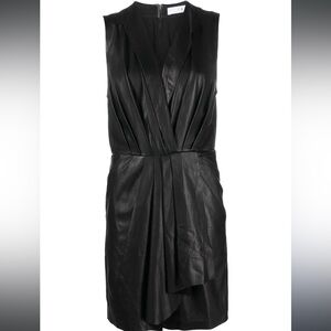 NWT IRO Maya Pleated Leather Mini Dress